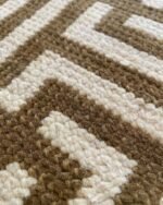oversize brown white area rug contempory 8x10 oushak rug strip brown hand knotted rugs hallway rug for living room bedroom area rug dinning - Image 3