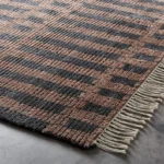 8x10 Brwon Black Strip Oushak Rug contempory hand knotted rugs Soft Pile Rug 8x10 hallway rug for living room bedroom area rug dinning - Image 3