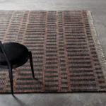 8x10 Brwon Black Strip Oushak Rug contempory hand knotted rugs Soft Pile Rug 8x10 hallway rug for living room bedroom area rug dinning