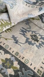 Gray 8x10 Floral Oushak Rug Modern Area Rug / Fourmhouse Rug, Abstrect Rug Living Rug Made To Order Any Size 8x10, 9x12, 10x14, 12x15, 12x18 - Image 4