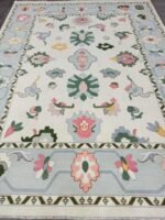White Oushak Rug 8x10, Vintage Turkish Kilim, Bohemian Decor, Handwoven Carpet, Neutral Area Rug, Home Accent, Runner Rug, Living Rug - Image 3
