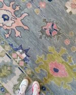 Beige Blue Oushak Rug, Traditional Handmade Area Rug, Turkish Oriental Carpet, Neutral Color RugMade To Order Any Size Modern Boho Rugs 8x10 - Image 5