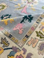 Blue 9x12 Large oushak rug, oriental area rug, traditional carpet neutral tones Turkish Rug Hand knotted Rug For Nursery & Handwoven Carpet, - Image 8