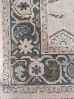 Steel Grey And Beige Oushak Rugs 9x12 hand knotted wool Rug | Turkish Blue Oushak | Living Room traditional rug Living Room Rug Bedroom Rug - Image 5