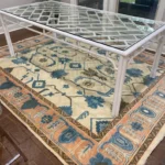 8x10,9x12 Orange And Beige Oushak Rug hand knotted wool Rug | Turkish Blue Oushak | Living Room traditional rug Living Room Rug Bedroom Rug