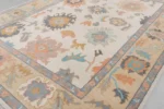 Cream And Brown Contempory 8x10 Oushak Rug For Living Room Area Rug 9x12 Hallway Rug For Bedroom Abstrect Rug, Area Rug, Contempory Rug,