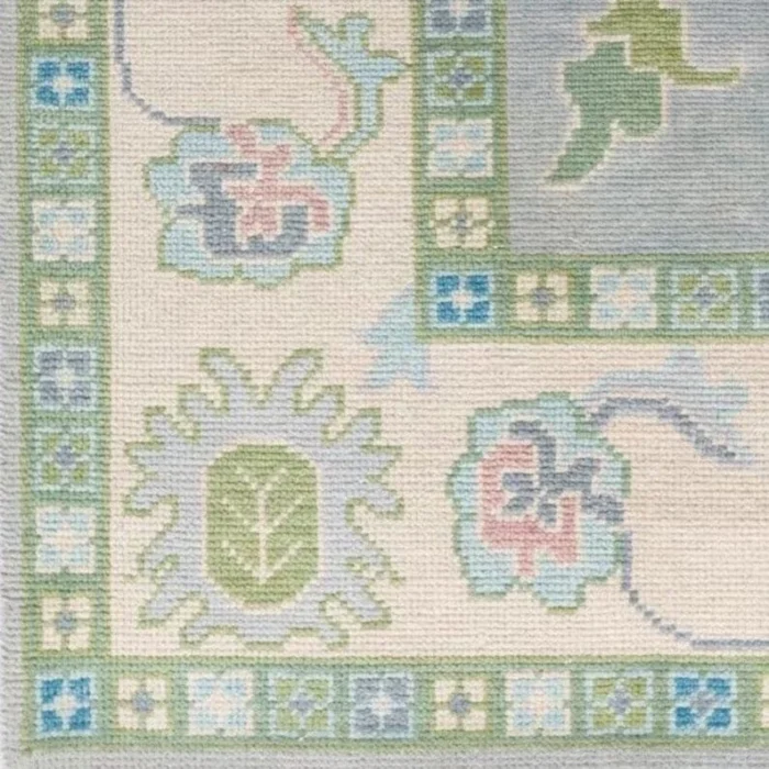 Gray And Cream Border Accent 8x10 Area Rug Soft Pile 100% Handmade Turkish Knot Rug Made To Order 8x10/9x12/10x14 Abstrect Area Rug Hallway - Image 4