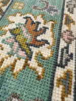 Green Soft Low Pile Hand Knotted Rug 8x10 Floral 100% Handmade Turkish Knot Rug Made To Order 8x10/9x12/10x14 Abstrect Area Rug Hallway - Image 3