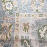 Hand-Knotted Gray Floral Oushak Rug, Traditional Area Rug, Turkish Design, Bohemian Decor, Neutral Colors, Hallway Rug, 8x10/9x12/10x14 - Image 4