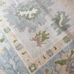Hand-Knotted Gray Floral Oushak Rug, Traditional Area Rug, Turkish Design, Bohemian Decor, Neutral Colors, Hallway Rug, 8x10/9x12/10x14 - Image 6