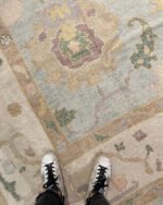 Hallway Oversize 10x14 Area Rug Natural Oushak Rug Turkish Knots Rug Handwoolen Rug For Living Room Bedroom Anstrect Rug, Floral Rug, Area - Image 4