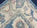Blue And Beige Turkish Oushak Rug Contemporary Oushak 8x10 | Hand Knot Blue Oushak | Living Room traditional rug Living Room Rug Bedroom Rug - Image 5