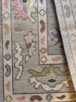 Light Gray Oushak rug | Designer Hand Knotted Turkish Oushak wool rug 5X8 6X9 8X10 9X12 10X14 Living Room Rug | Area Rug Carpet Home Decor - Image 6