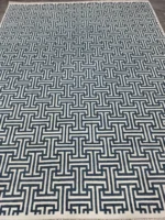 Blue and Cream Colour Mordern Oushak rug | Designer Hand Knotted Turkish Oushak wool rug 5X8 6X9 8X10 9X12 10X14 Living Room Rug | Area Rug