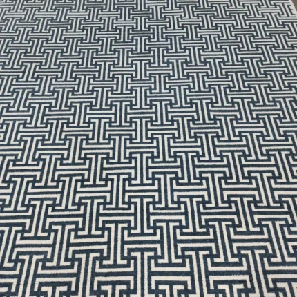 Blue and Cream Colour Mordern Oushak rug | Designer Hand Knotted Turkish Oushak wool rug 5X8 6X9 8X10 9X12 10X14 Living Room Rug | Area Rug