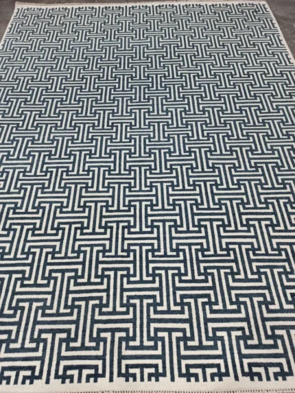 Blue and Cream Colour Mordern Oushak rug | Designer Hand Knotted Turkish Oushak wool rug 5X8 6X9 8X10 9X12 10X14 Living Room Rug | Area Rug