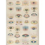 oushak rug, oriental area rug, traditional carpet neutral tones Blink turkey knot rug in blue - Image 6