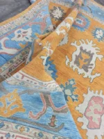 Yellow Oushak rug | Designer Hand Knotted Turkish Oushak wool rug 5X8 6X9 8X10 9X12 10X14 Living Room Rug | Area Rug Carpet Home Decor - Image 7