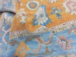 Yellow Oushak rug | Designer Hand Knotted Turkish Oushak wool rug 5X8 6X9 8X10 9X12 10X14 Living Room Rug | Area Rug Carpet Home Decor
