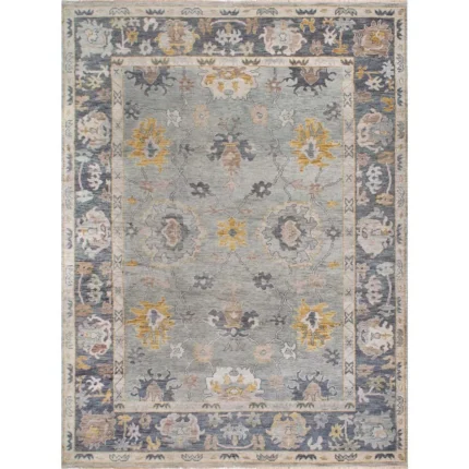 Grey Oushak rug | Designer Hand Knotted Turkish Oushak wool rug 5X8 6X9 8X10 9X12 10X14 Living Room Rug | Area Rug Carpet Home Decor AD01
