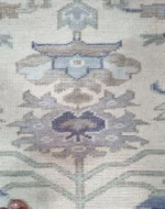 Silver White Oushak rug | Designer Hand Knotted Turkish Oushak wool rug 5X8 6X9 8X10 9X12 10X14 Living Room Rug | Area Rug Carpet Home Decor - Image 3