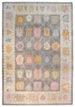 Grey and Silver Oushak rug | Designer Hand Knotted Turkish Oushak wool rug 5X8 6X9 8X10 9X12 Living Room Rug | Area Rug Carpet Home Decor