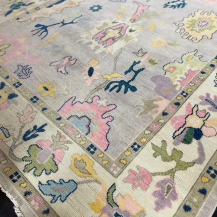 Light Purple Oushak rug | Designer Hand Knotted Turkish Oushak wool rug 5X8 6X9 8X10 Living Room Rug | Area Rug Carpet Home Decor