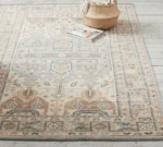 Pastel Oushak Rug Neutral Pottery Barn Hand Knotted Rug Contemparary 8x10 Rug Rug for living room,Bedroom,Office, Wool Area Oushak rug 8x10, - Image 5