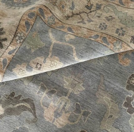 Handmade Oushak Rug 8x10, 9x12 Sage Persian Rug Wool Rug 5x7, 6x9 Bedroom,Office,Beige Contemporary Oushak rugs in 8x10,9x12,10x14 Size