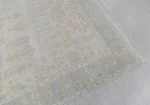 Floral Ivory Oushak Oriental Dining Room Rug 9'x12' Wool Hand-knotted Carpet - Image 4
