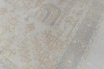 Floral Ivory Oushak Oriental Dining Room Rug 9'x12' Wool Hand-knotted Carpet - Image 5