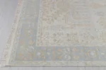 Floral Ivory Oushak Oriental Dining Room Rug 9'x12' Wool Hand-knotted Carpet - Image 7