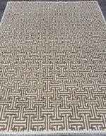 oversize brown white area rug contempory 8x10 oushak rug strip brown hand knotted rugs hallway rug for living room bedroom area rug dinning - Image 7
