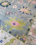 Beige Blue Oushak Rug, Traditional Handmade Area Rug, Turkish Oriental Carpet, Neutral Color RugMade To Order Any Size Modern Boho Rugs 8x10