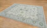 Cream Area Rug, Blue-Green Modern Oushak Rug, Muted Turkish Rug, Handknotted Rug For Nursery & Handwoven Carpet, Neutral Area Rug - Image 8