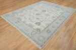 Cream Area Rug, Blue-Green Modern Oushak Rug, Muted Turkish Rug, Handknotted Rug For Nursery & Handwoven Carpet, Neutral Area Rug - Image 6