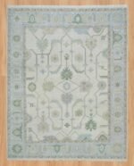 Cream Area Rug, Blue-Green Modern Oushak Rug, Muted Turkish Rug, Handknotted Rug For Nursery & Handwoven Carpet, Neutral Area Rug