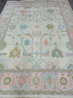 8x10/9x12 Cream Oushak Rug Contempory Area Rug Handmade Wool Rug/ 100% Newzeland Wool Rug Made To Order/Rug For Living Room, Bedroom Rugs