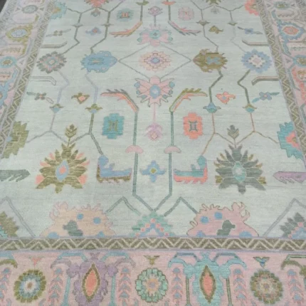 8x10/9x12 Cream Oushak Rug Contempory Area Rug Handmade Wool Rug/ 100% Newzeland Wool Rug Made To Order/Rug For Living Room, Bedroom Rugs