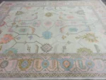 8x10/9x12 Cream Oushak Rug Contempory Area Rug Handmade Wool Rug/ 100% Newzeland Wool Rug Made To Order/Rug For Living Room, Bedroom Rugs - Image 5
