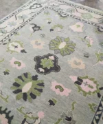 Lite Blue And Green Olive Area Rug For Living Room Bedroom Contempory Rug, Floral Rug, Abstrect Rug, Home Decore Rug, Hallway Rug, Area Rug - Image 9