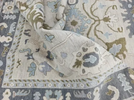 Turkish Gray Oushak Rug, Oriental Area Rug, Vintage Floor Carpet, Traditional Turkish Desige Living Room Traditional rug Living Room Rug