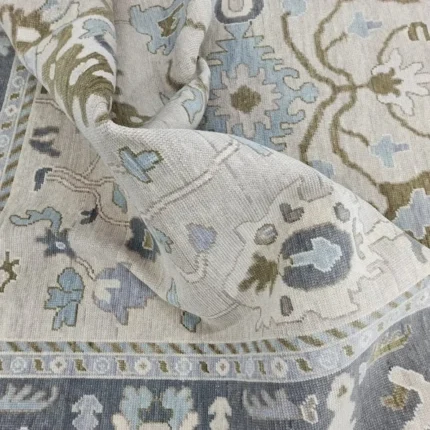 Turkish Gray Oushak Rug, Oriental Area Rug, Vintage Floor Carpet, Traditional Turkish Desige Living Room Traditional rug Living Room Rug