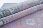 Soft Pink Contempary 8x10 Area Rug Floral Hand Knotted Rug Soft Wool Rug Handmade Rug Living Room Rug Bedroom Rug Hallway Rug Dinning Rugs - Image 7