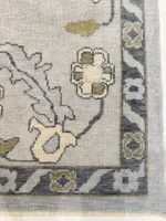 Gray Large Area Rug 10x14 Turkish Oushak Rug Contempory Rug Floal Rug Abstrect Rug Made To Order Rug For Living Room Bedroom Hallway Rug - Image 4