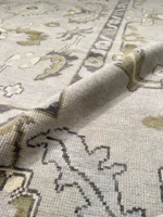 Gray Large Area Rug 10x14 Turkish Oushak Rug Contempory Rug Floal Rug Abstrect Rug Made To Order Rug For Living Room Bedroom Hallway Rug - Image 3