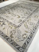 Gray Large Area Rug 10x14 Turkish Oushak Rug Contempory Rug Floal Rug Abstrect Rug Made To Order Rug For Living Room Bedroom Hallway Rug