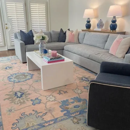 Orange And Light Green Oushak Rug Living Room Oriental Oushak Rug Vintage Persian Rug Muted Oushak All Size Customize