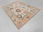 Cream And Brown Contempory 8x10 Oushak Rug For Living Room Area Rug 9x12 Hallway Rug For Bedroom Abstrect Rug, Area Rug, Contempory Rug, - Image 6