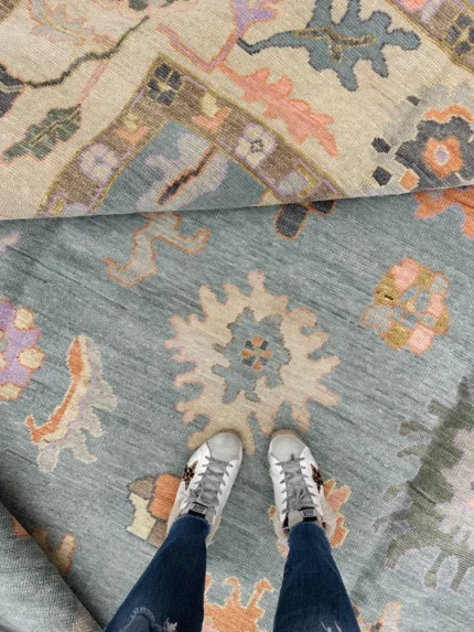 Grey and Beige Oushak Rug Living Room Oriental Oushak Rug Vintage Persian Rug Muted Oushak All Size Customize (Copy)